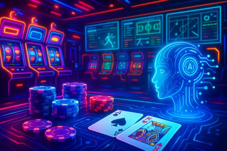 AI and Casino Tech Tools Illustration
