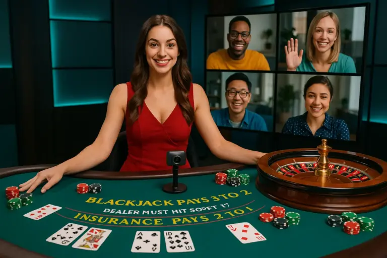 Live Dealer Casino Interaction Scene